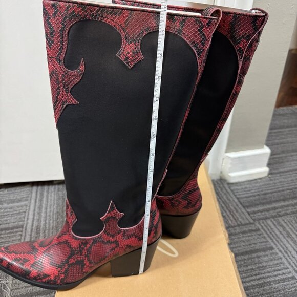 Zodiac “Dawson” Red & Black Snakeskin Western Boots | Size 9.5M | NEW - Picture 9 of 10